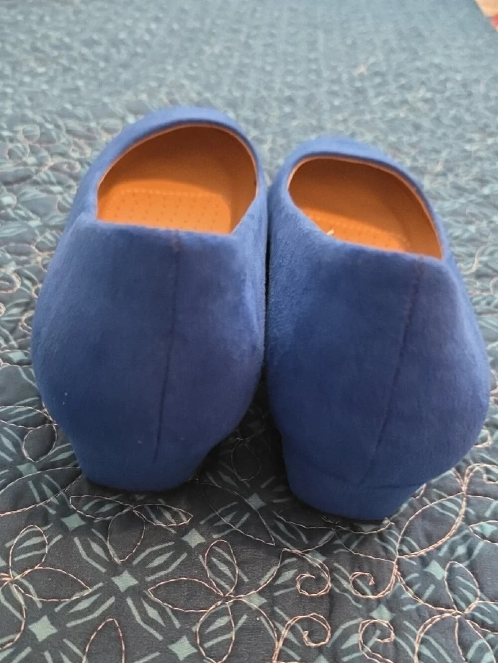 Dream Pairs Blue Suede Wedge Pump Shoes